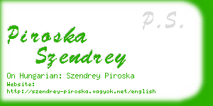 piroska szendrey business card